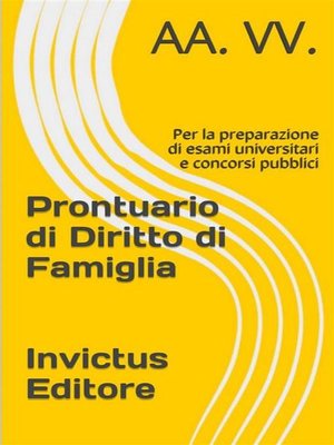 cover image of Prontuario di diritto di famiglia